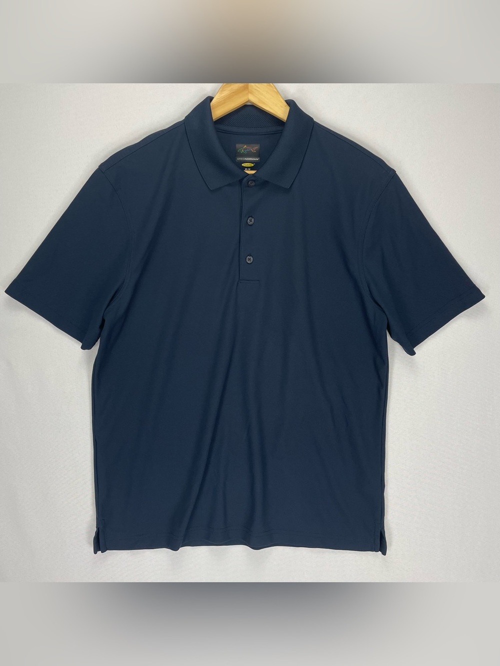 Greg Norman Polo Shirt Men’s M Navy Blue Play Dry Golf Performance